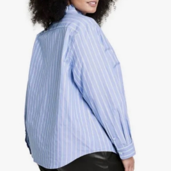 Nili Lotan Target Women's  Ruffle Collar Striped  Button Down Shirt NWTSize XXS - Picture 4 of 10